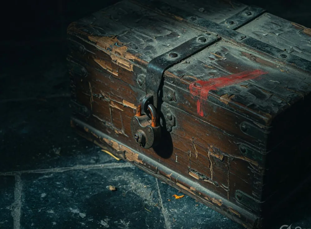 The locked wooden box kept in the Singh Deo house.